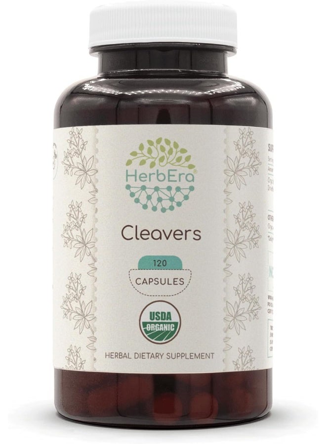 HerbEra Cleavers USDA Organic 120 Capsules - Image 1